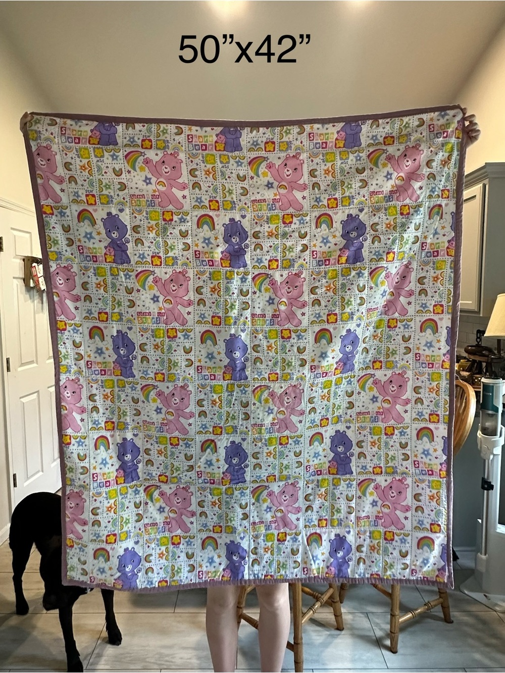 Handmade Care Bear quilt